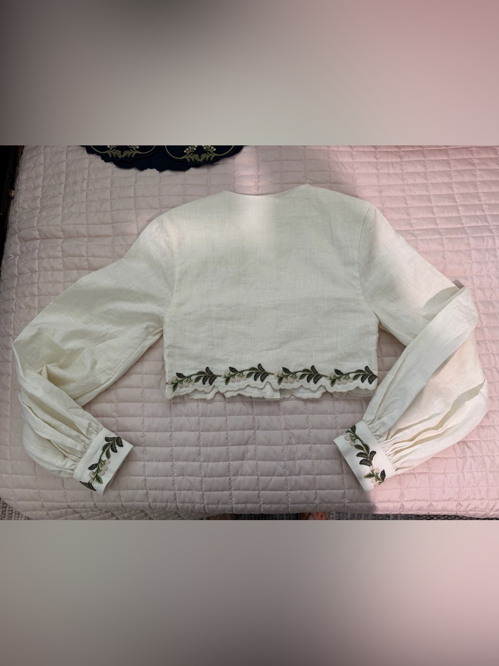 Agua by Agua Bendita Cumbre Linen Top in Cream - Size Small - Picture 9 of 15
